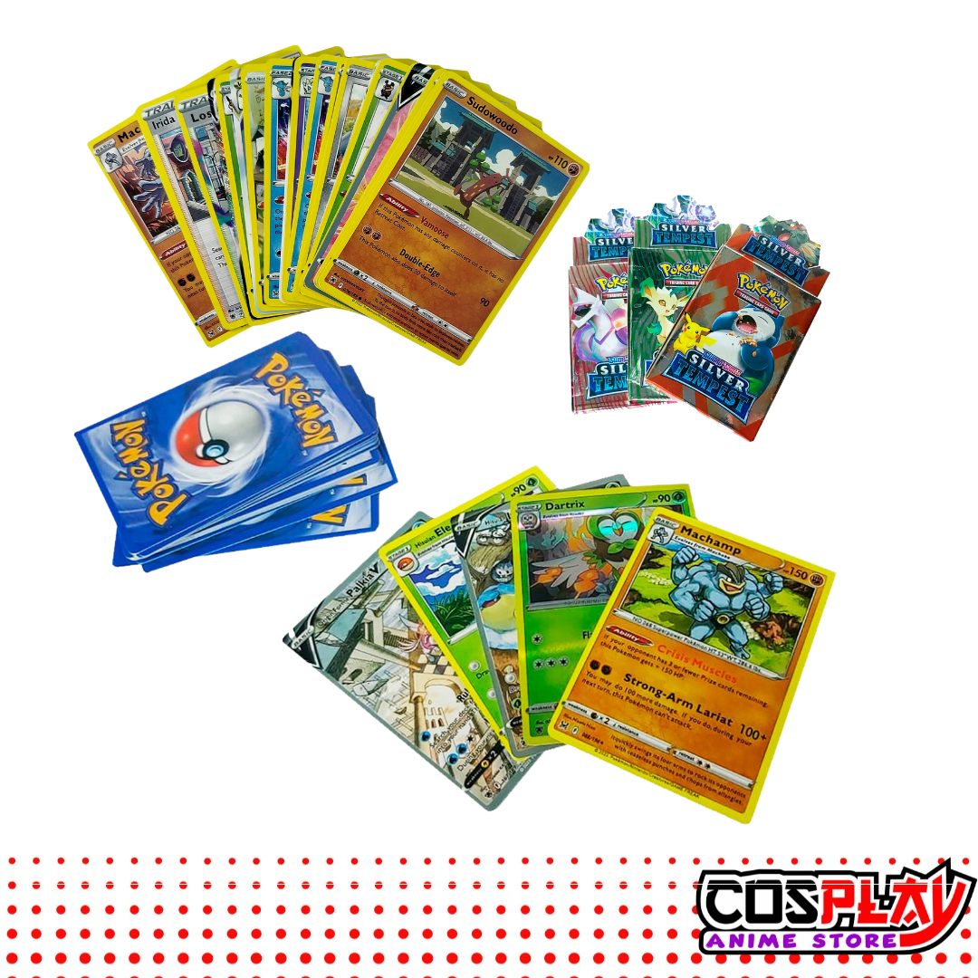 Pack Pokemón Álbum Chico + Caja Metalica 55 Cartas + 3 Mazos
