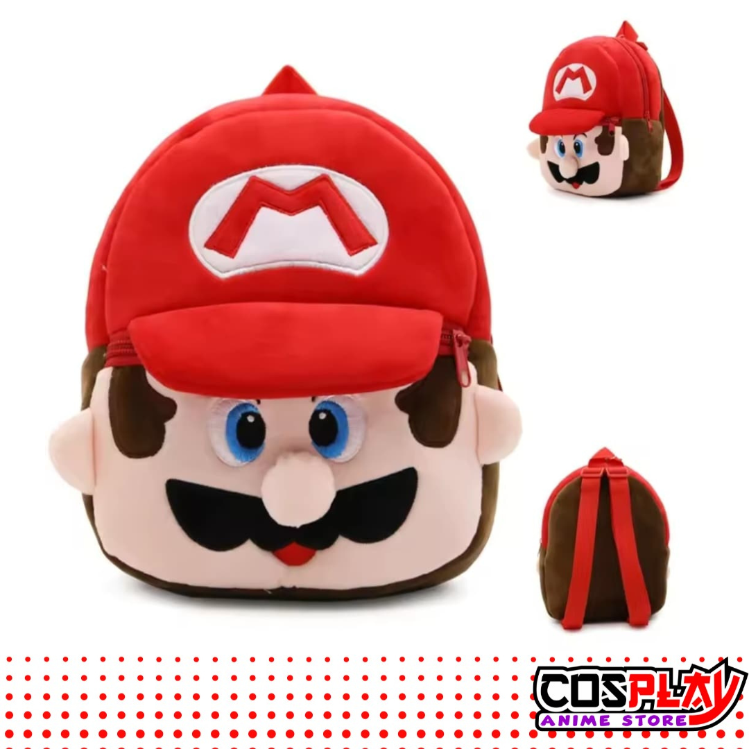Mochila Mario Y Luigi Felpa Suave Infantil Super Mario