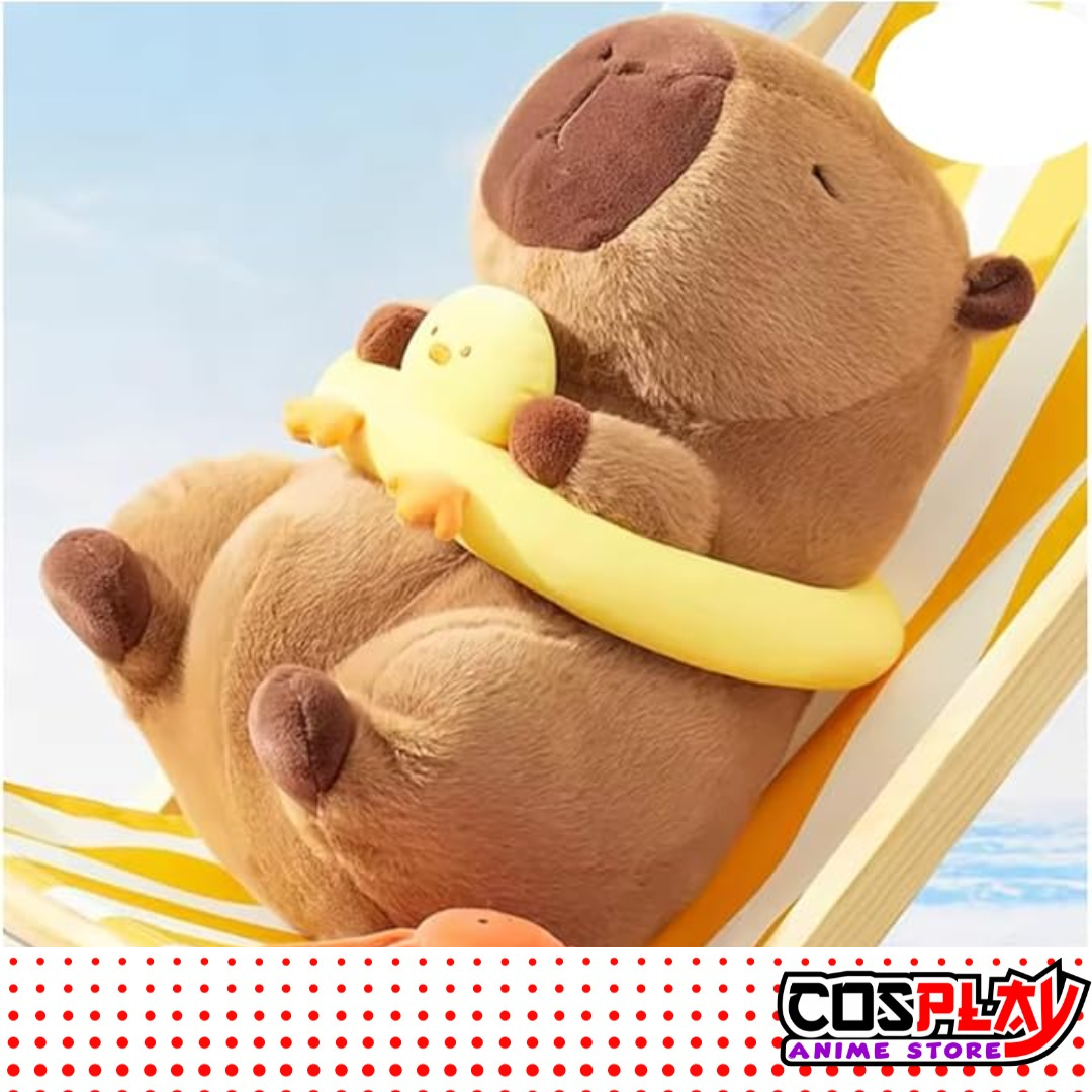 Peluche Capibara Con Flotador De Pollito Tierno