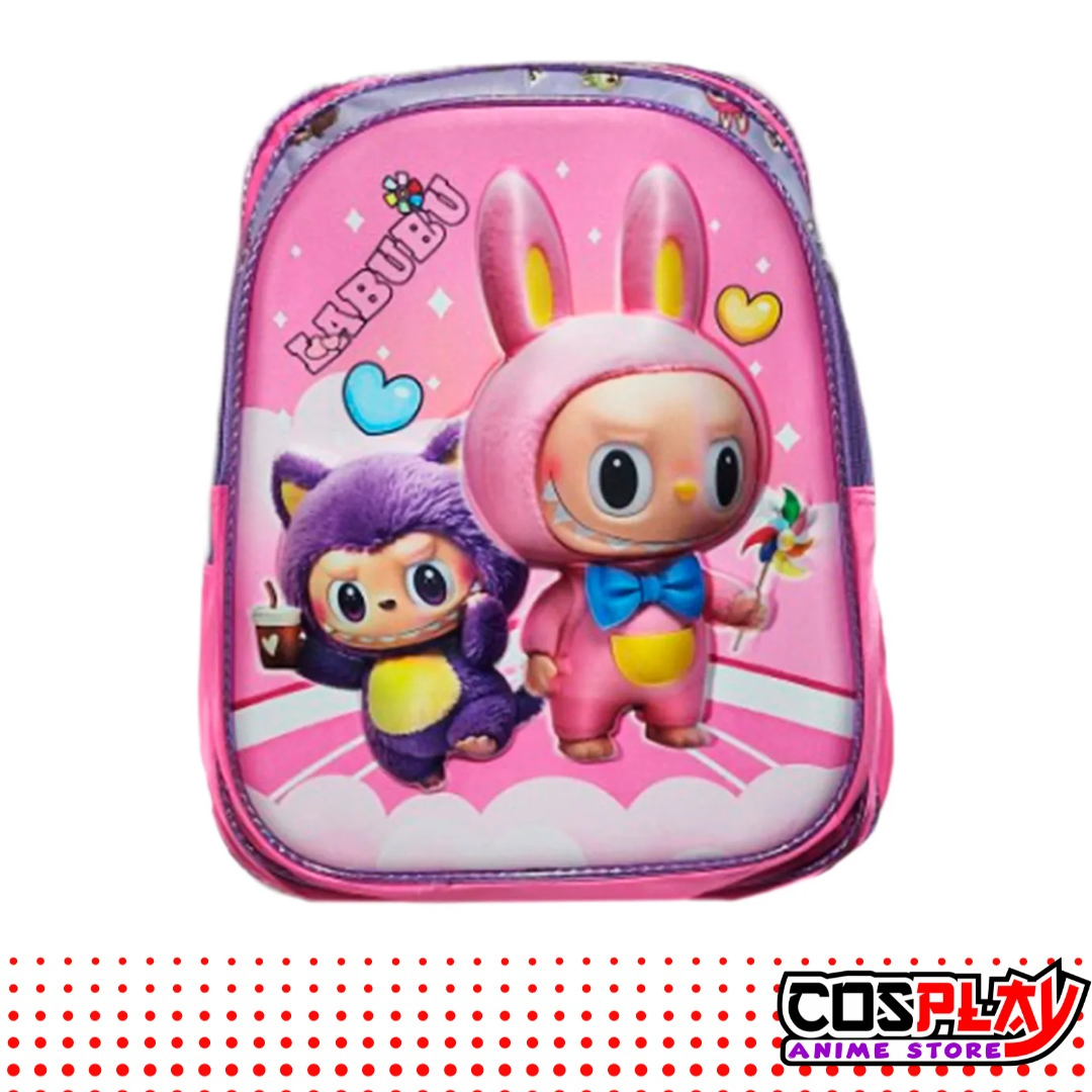 Mochila 3d Escolar Tres Cierres Labubu Reforzada