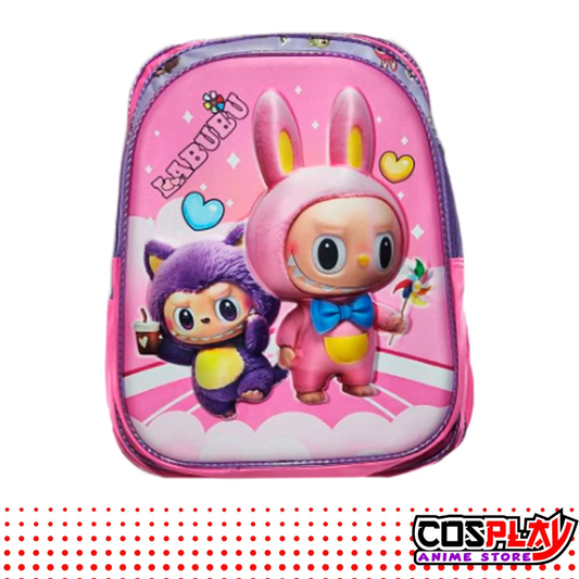 Mochila 3d Escolar Tres Cierres Labubu Reforzada