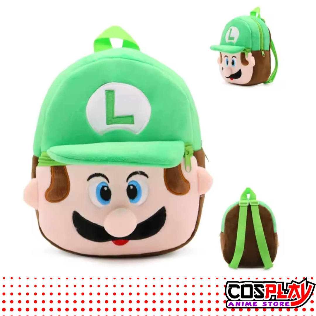 Mochila Mario Y Luigi Felpa Suave Infantil Super Mario