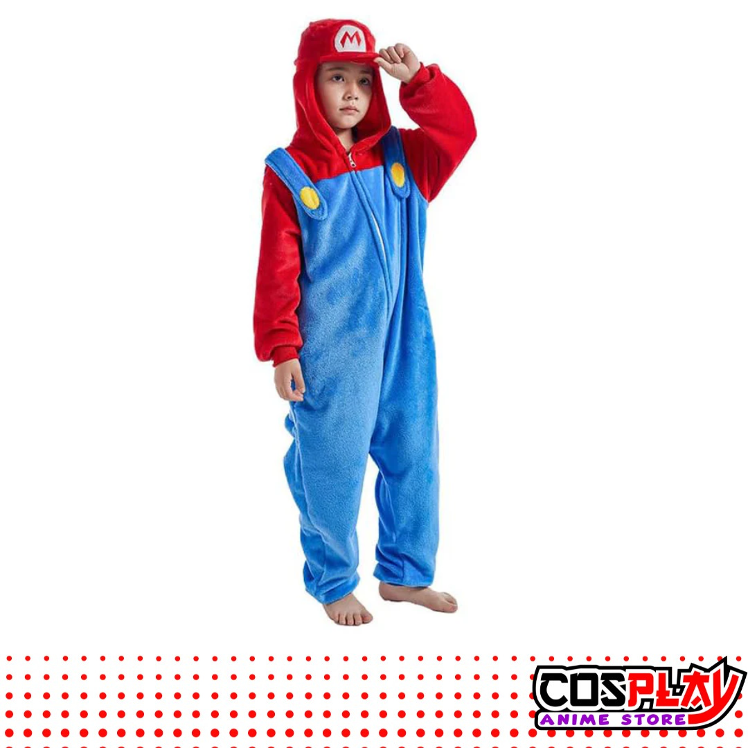 Pijama Entero Kigurumi Polar De Mario Bros Niños
