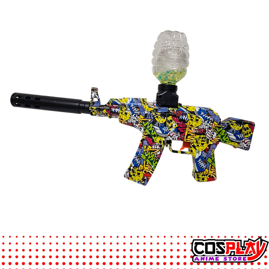 Metralleta Hidrogel Ak47 Camuflaje Con Silenciador Potente