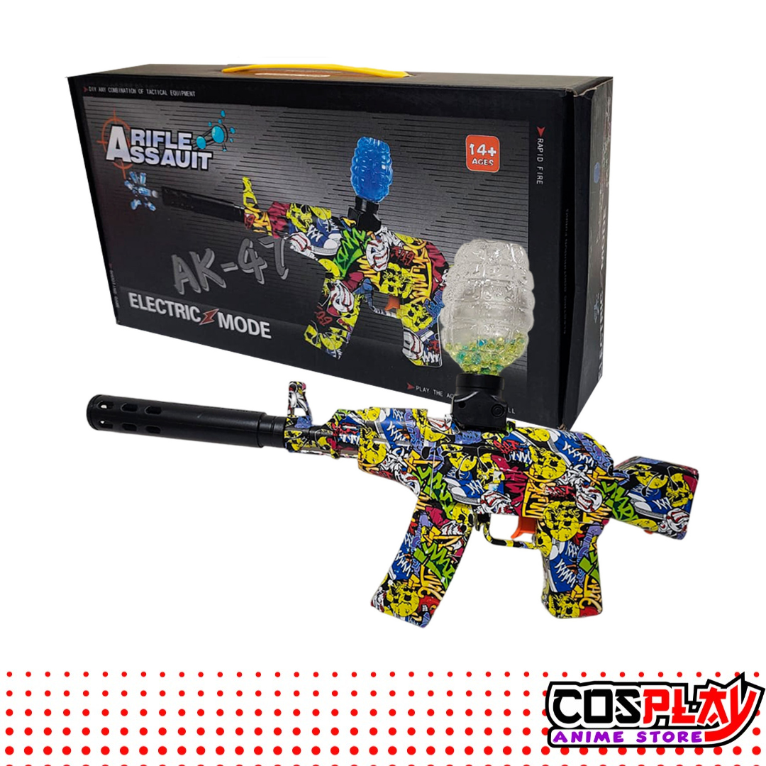 Metralleta Hidrogel Ak47 Camuflaje Con Silenciador Potente