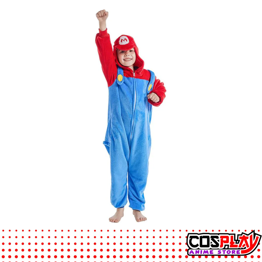 Pijama Entero Kigurumi Polar De Mario Bros Niños