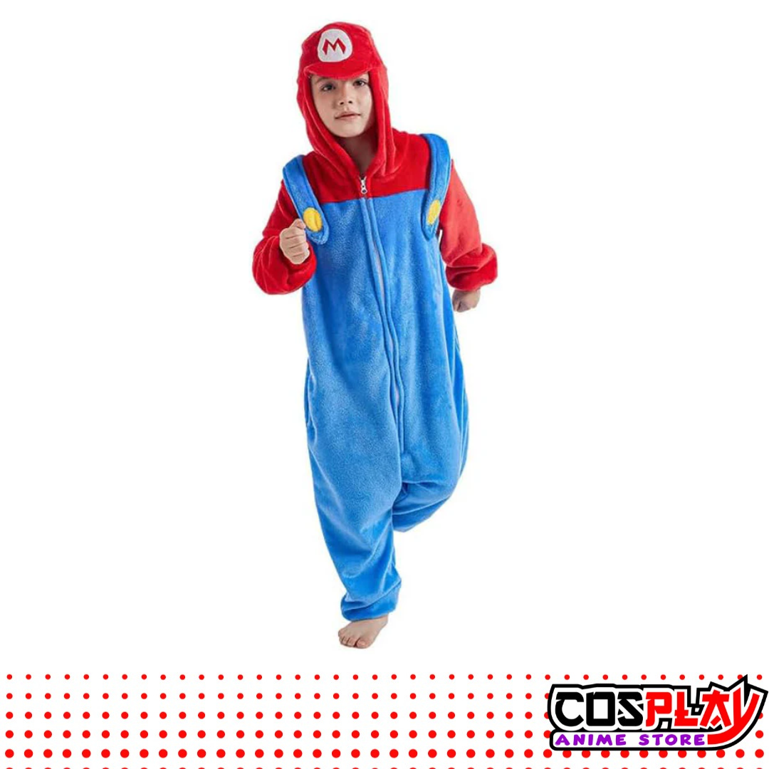 Pijama Entero Kigurumi Polar De Mario Bros Niños