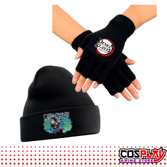 Kit De Invierno Gorro + Guantes Demon Slayer