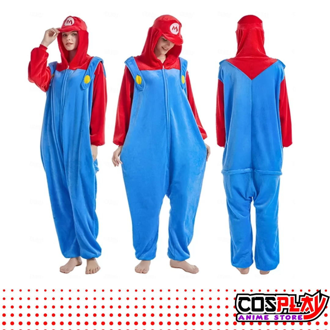 Pijama Entero Kigurumi Polar De  Mario Bros Adultos