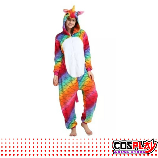 Pijama Entero Kigurumi Polar De Unicornio Escamas Adultos