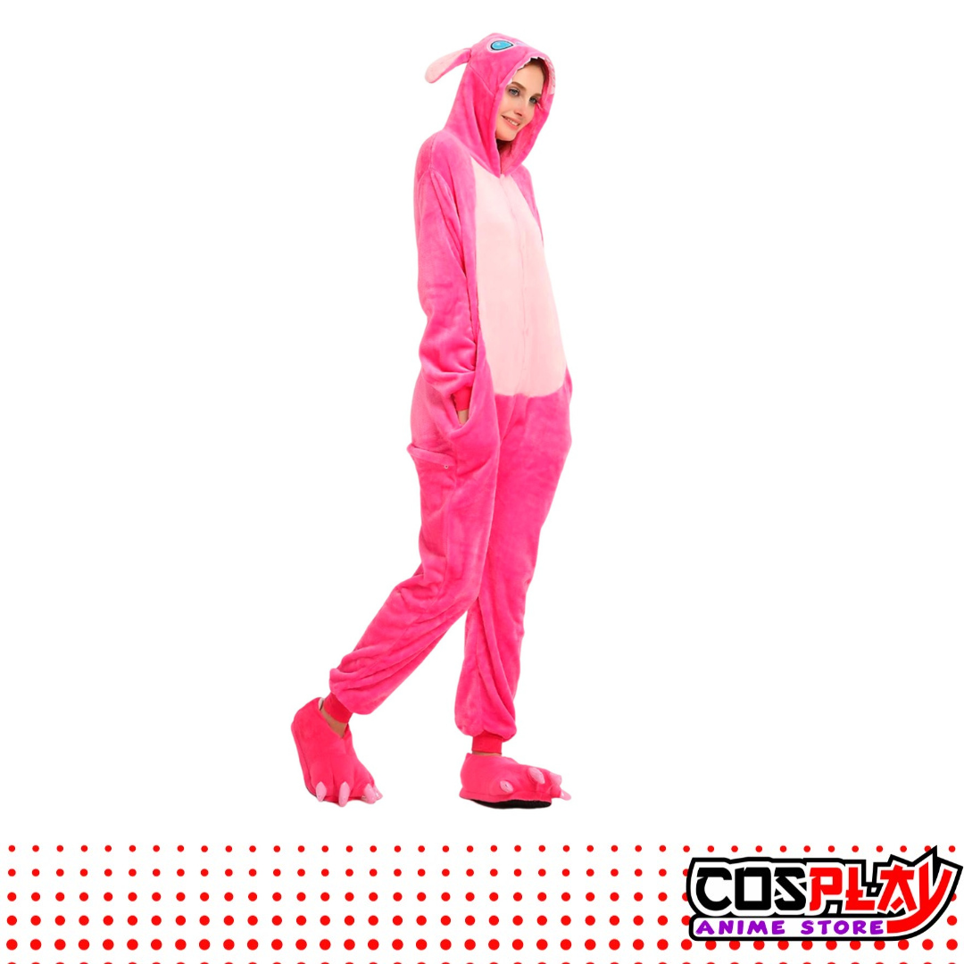 Pijama Entero Kigurumi Polar De Angel + Pantuflas