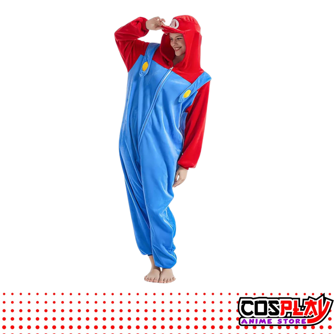 Pijama Entero Kigurumi Polar De  Mario Bros Adultos