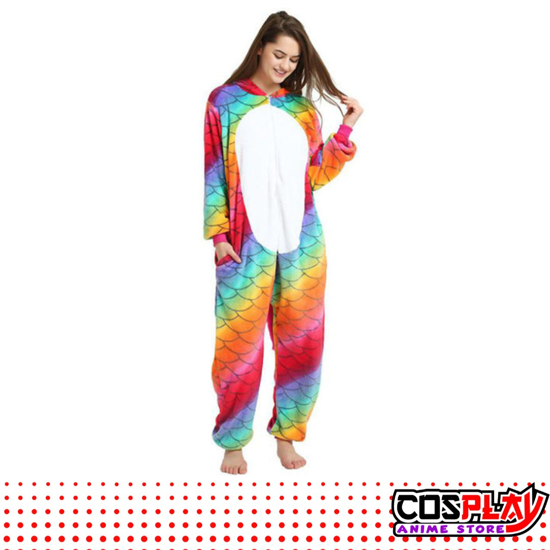 Pijama Entero Kigurumi Polar De Unicornio Escamas Adultos