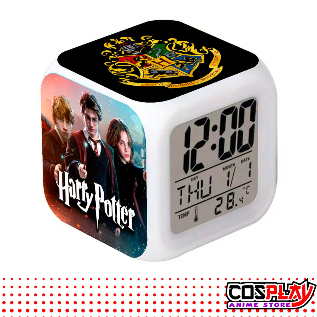 Reloj Despertador Cubo Harry Potter Fecha Y Temperatura Led
