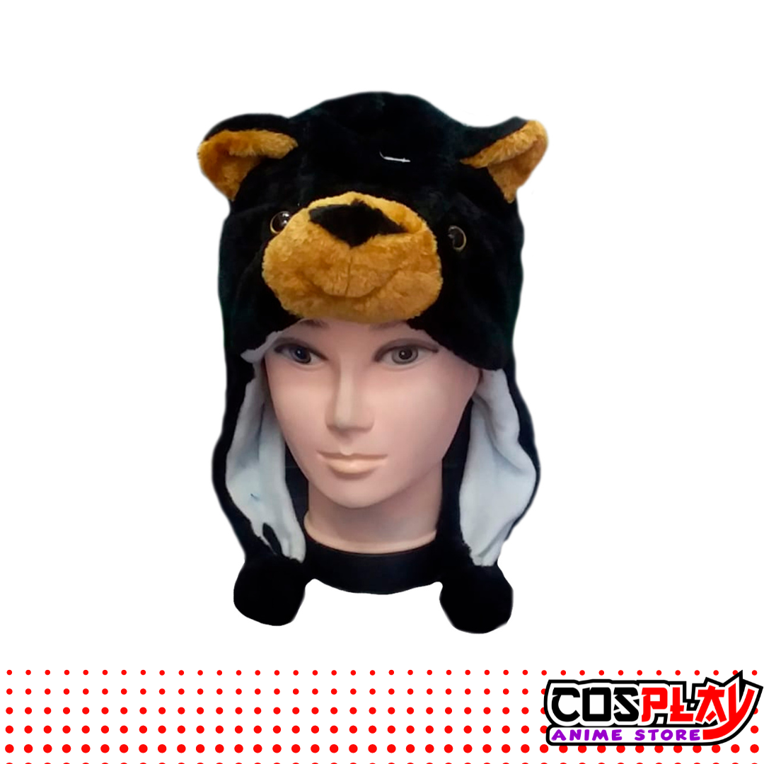 Gorro Animales Felpa / Oso Negro
