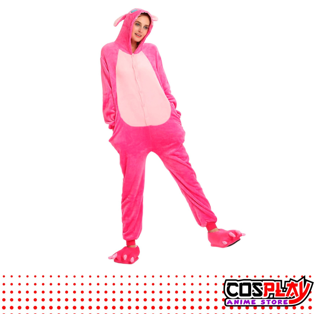 Pijama Entero Kigurumi Polar De Angel + Pantuflas