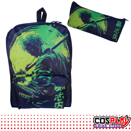 Kit Mochila Y Cartuchera Zoro - One Piece Lona Premium