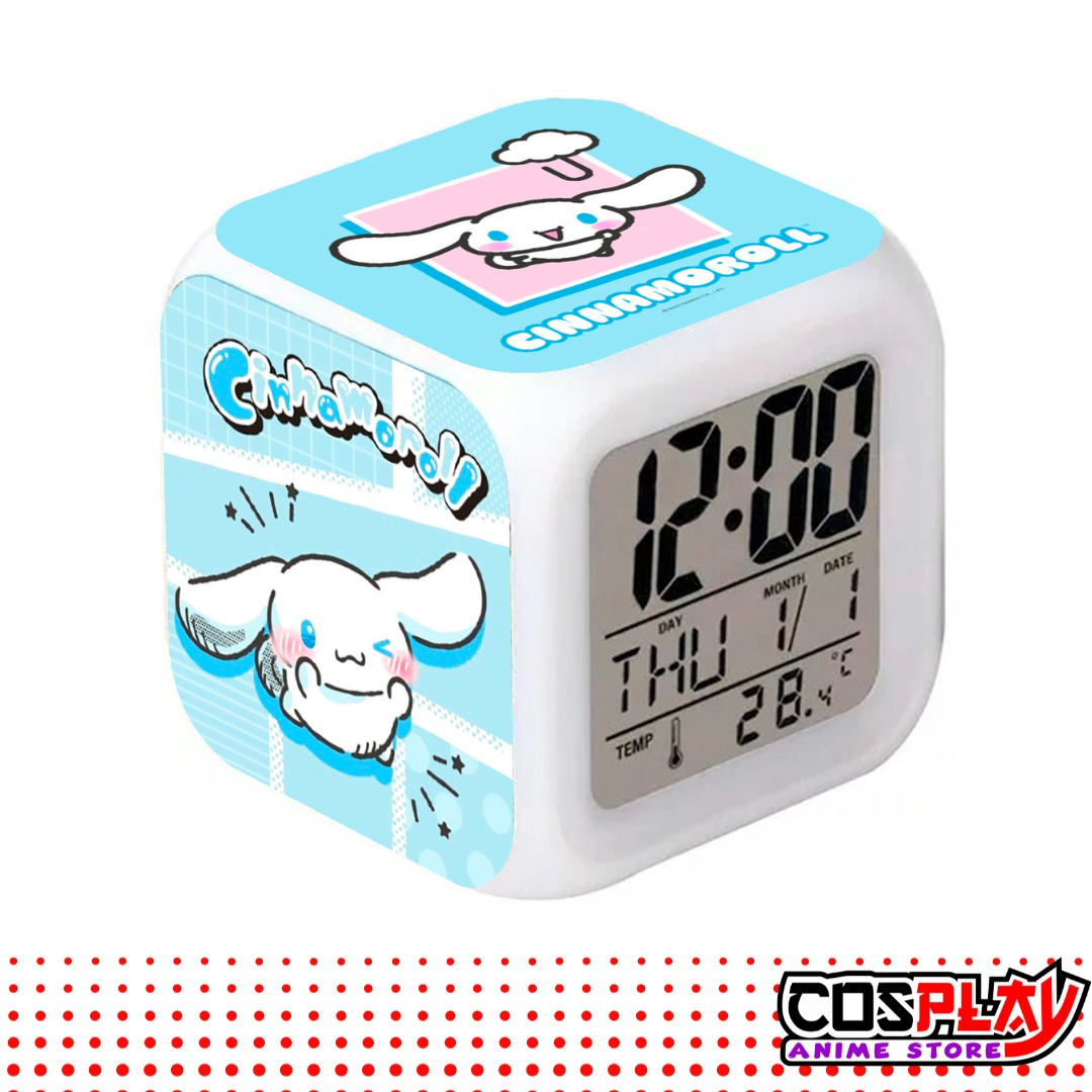 Reloj Despertador Cubo Cinnamonroll Fecha Y Temperatura Led