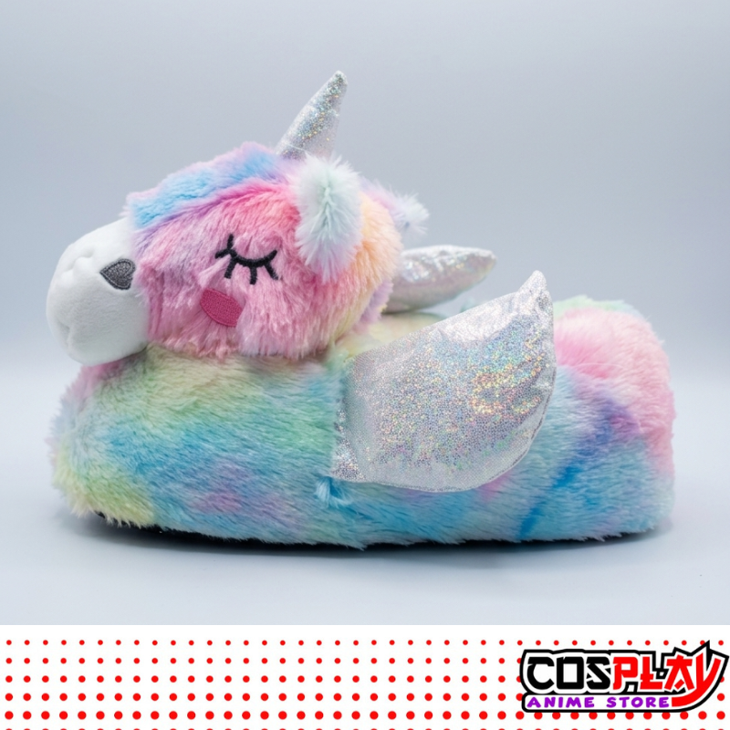 Pantuflas Ajustables De Unicornio Peluditas Cálidas