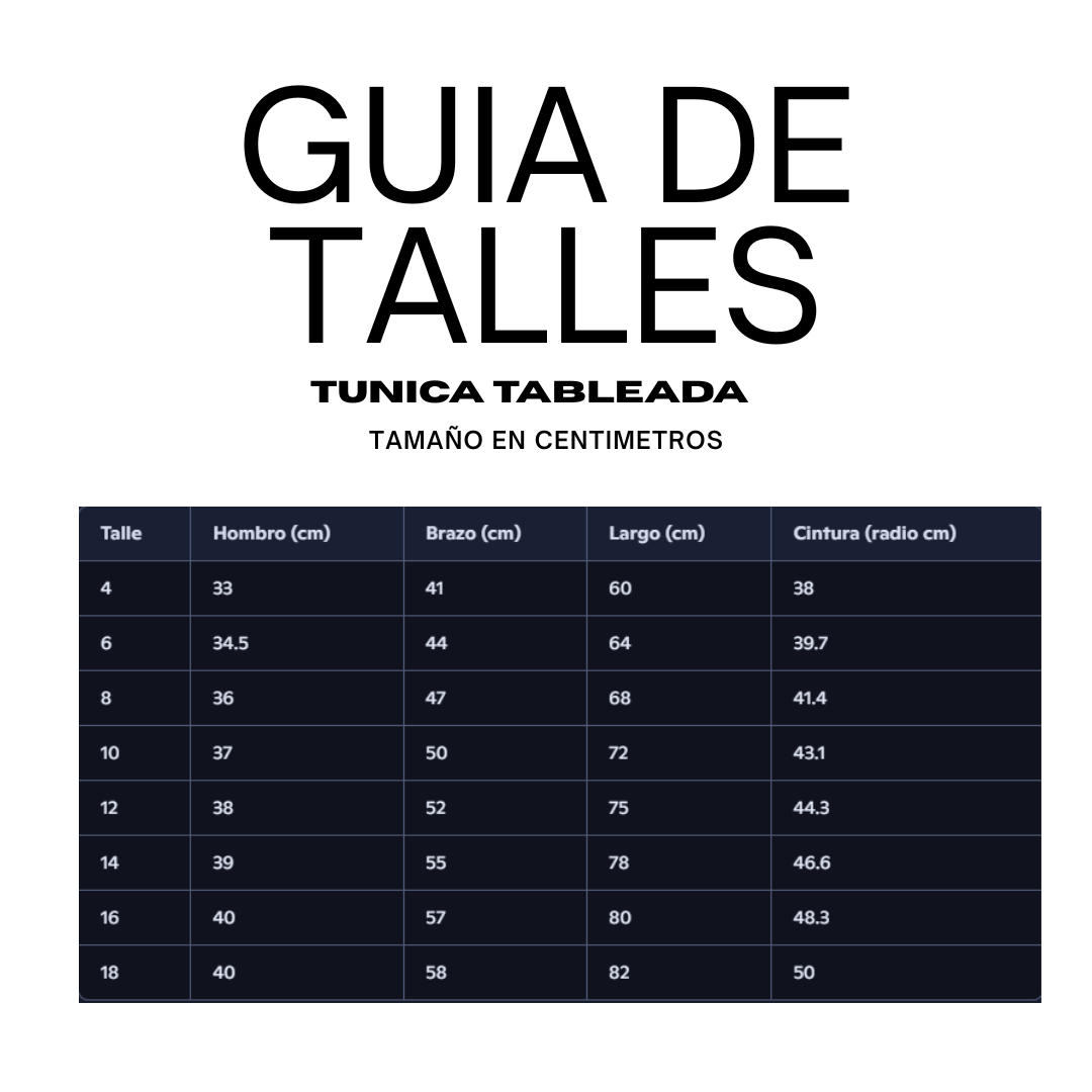 Tunica Escolar Tableada Niña Todos Los Talles