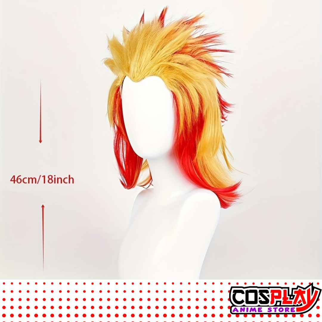 Peluca Anime Cosplay Rengoku Demon Slayer Calidad Premium