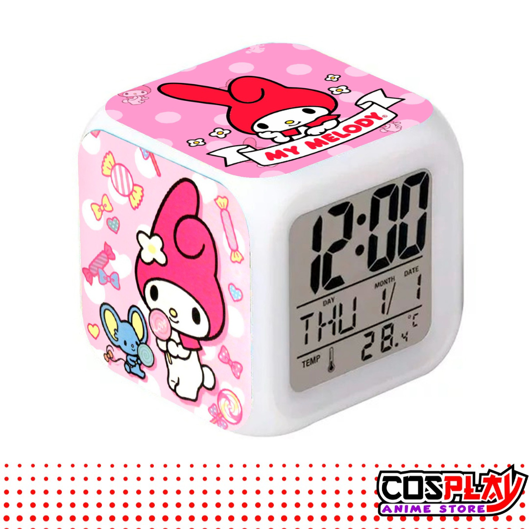 Reloj Despertador Cubo My Melody Fecha Y Temperatura Led