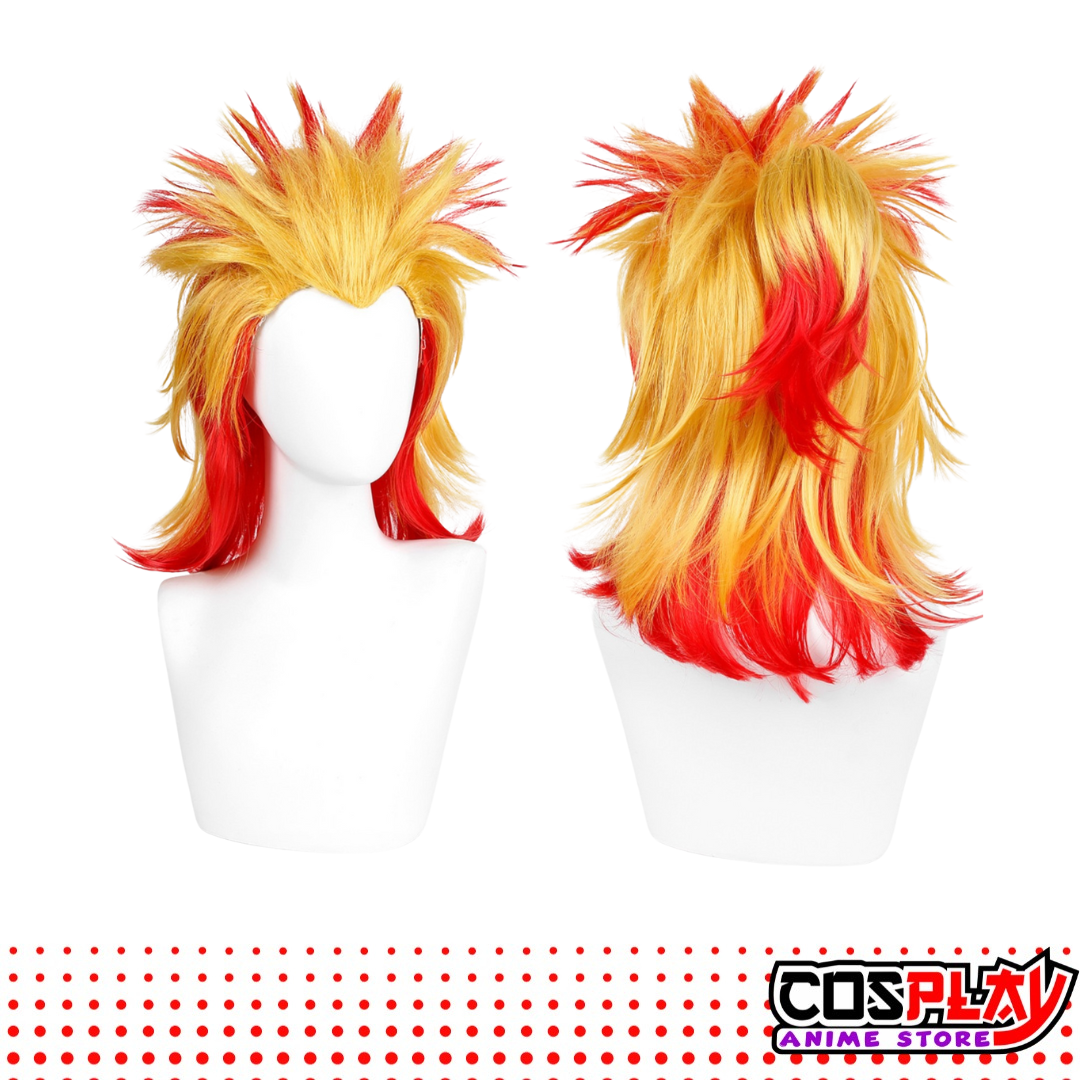 Peluca Anime Cosplay Rengoku Demon Slayer Calidad Premium
