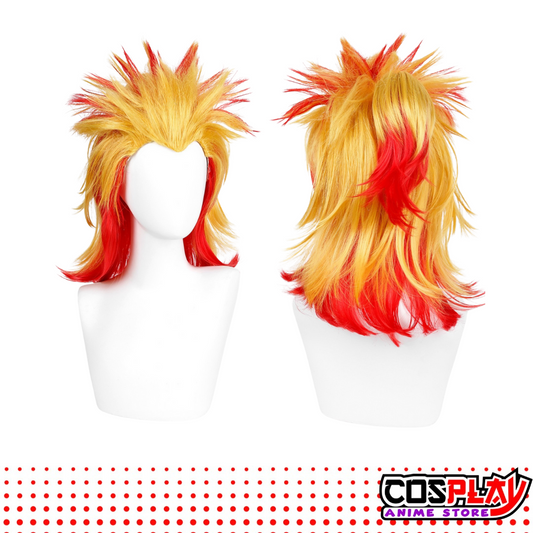 Peluca Anime Cosplay Rengoku Demon Slayer Calidad Premium
