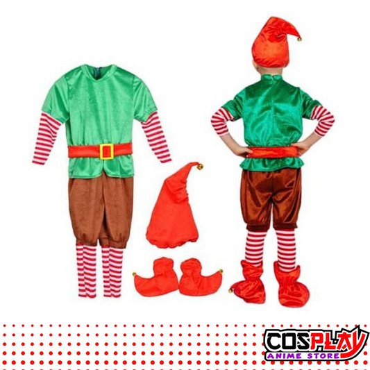 Disfraz Infantil De Duende Navideño Completo