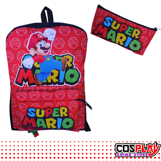 Kit Mochila Y Cartuchera Super Mario Lona Premium