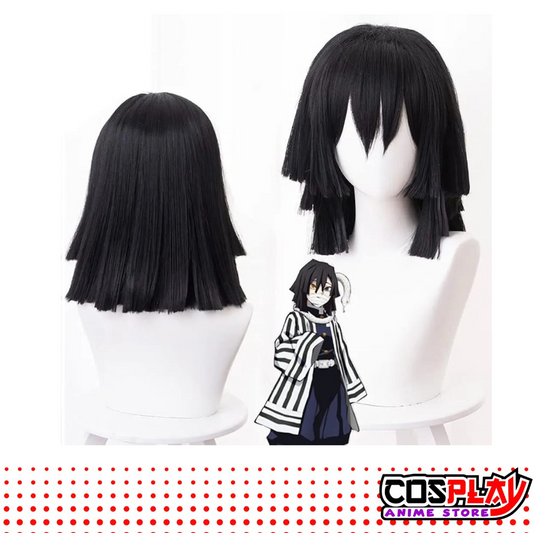 Peluca Anime Cosplay Iguro Obanai Demon Slayer Premium