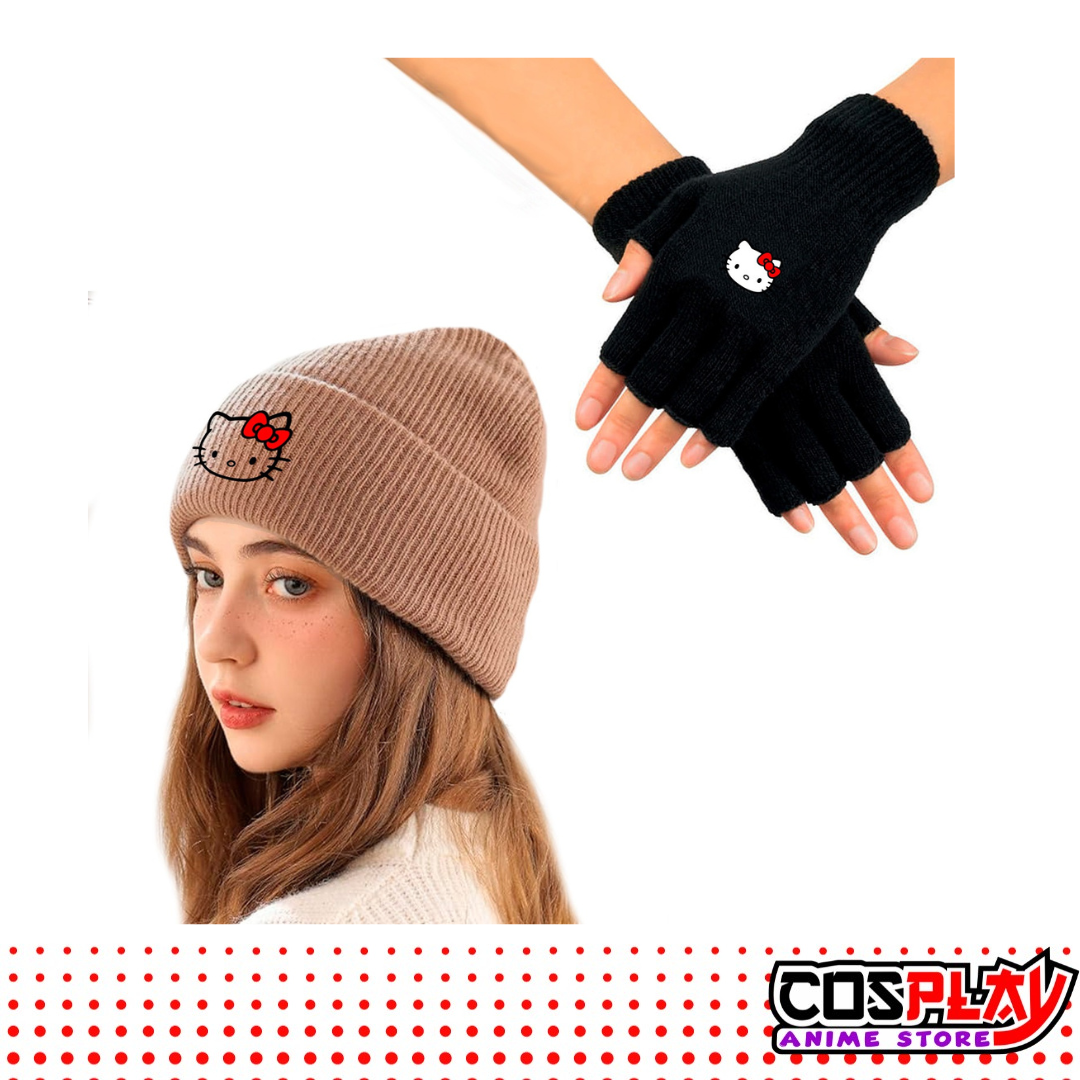 Kit De Invierno Gorro + Guantes Hello Kitty Sanrio