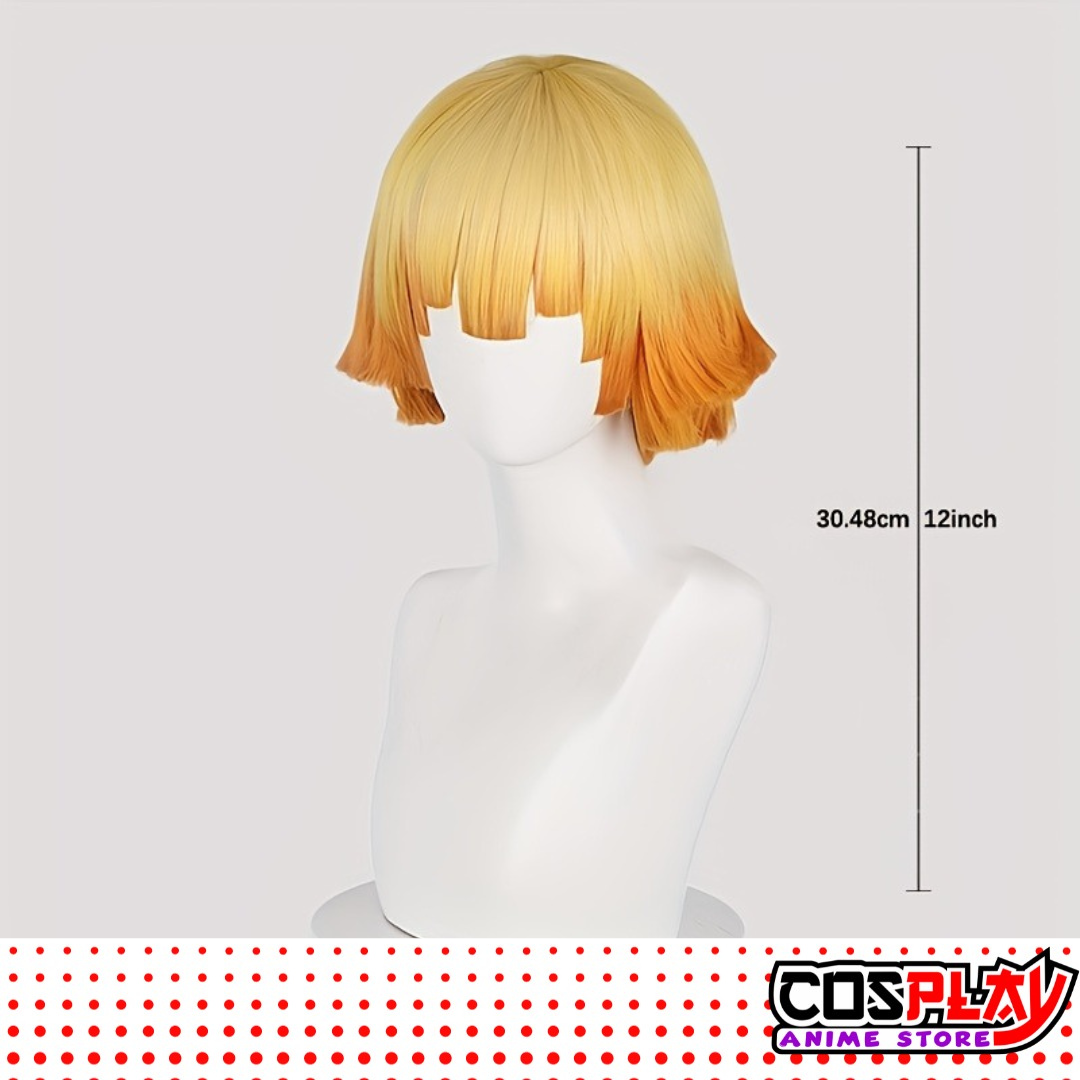 Peluca Anime Cosplay Zenitsu Demon Slayer Calidad Premium