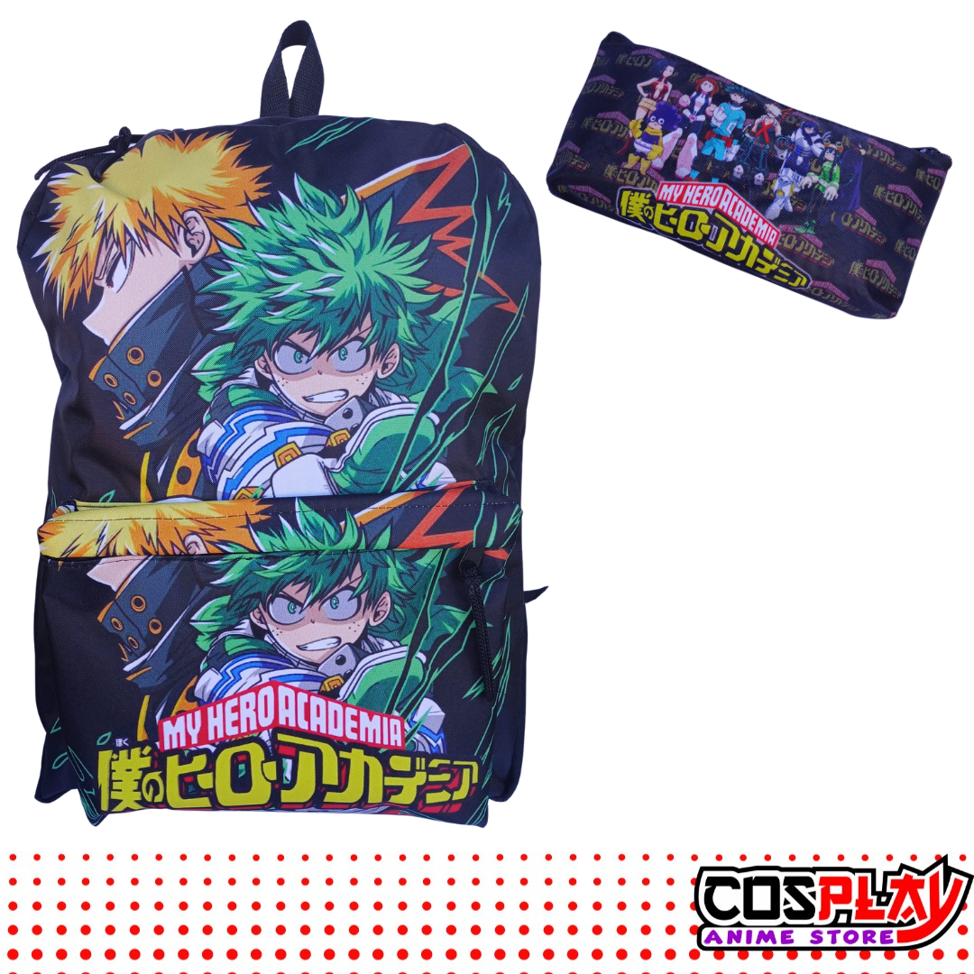 Kit Mochila Y Cartuchera My Hero Academia Lona Premium