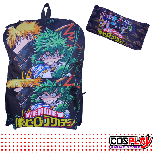 Kit Mochila Y Cartuchera My Hero Academia Lona Premium