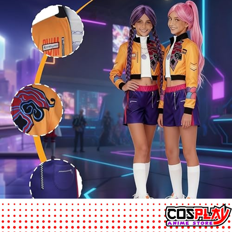 Conjunto Cosplay Kpop Demon Hunters Rumi Huntrix Premium