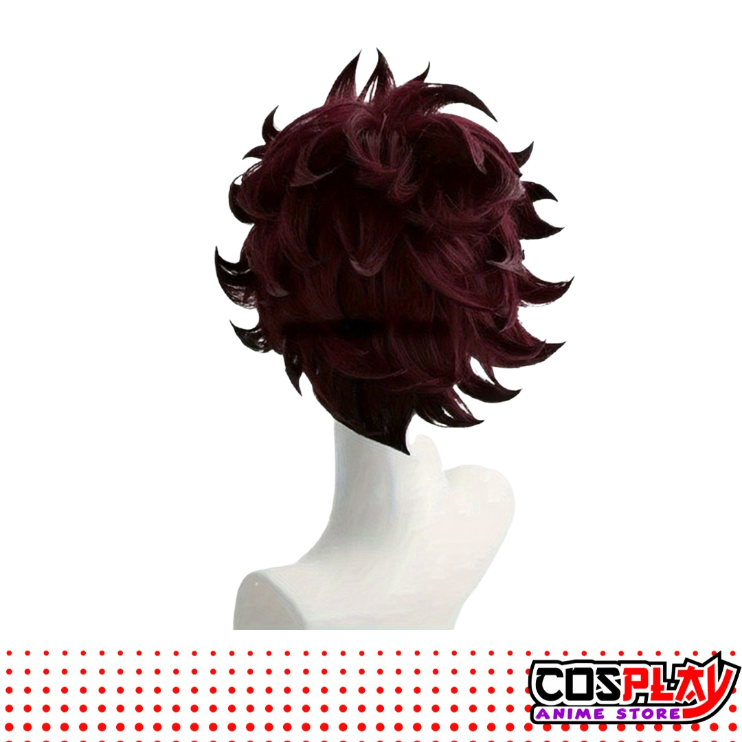Peluca Anime Cosplay Tanjiro Demon Slayer Calidad Premium
