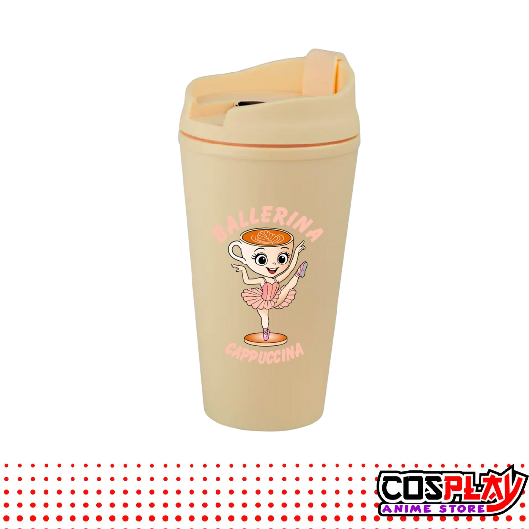 Vaso Térmico Beige Estampado Brainrots Viral 450ml