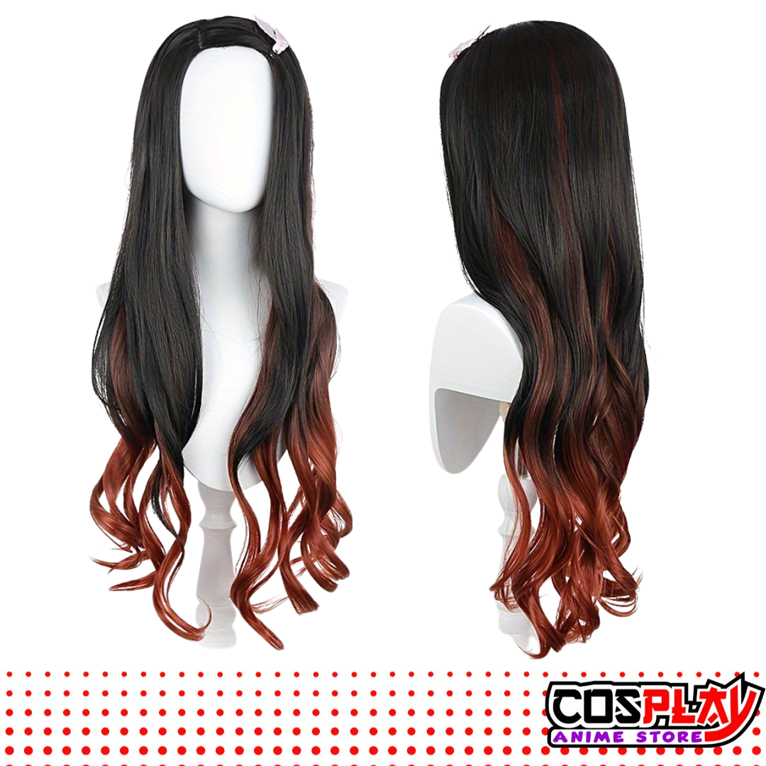Peluca Anime Cosplay Nezuko Demon Slayer Calidad Premium