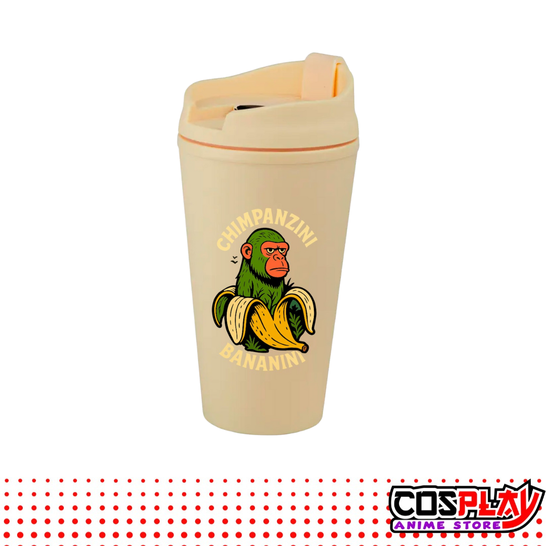 Vaso Térmico Beige Estampado Brainrots Viral 450ml