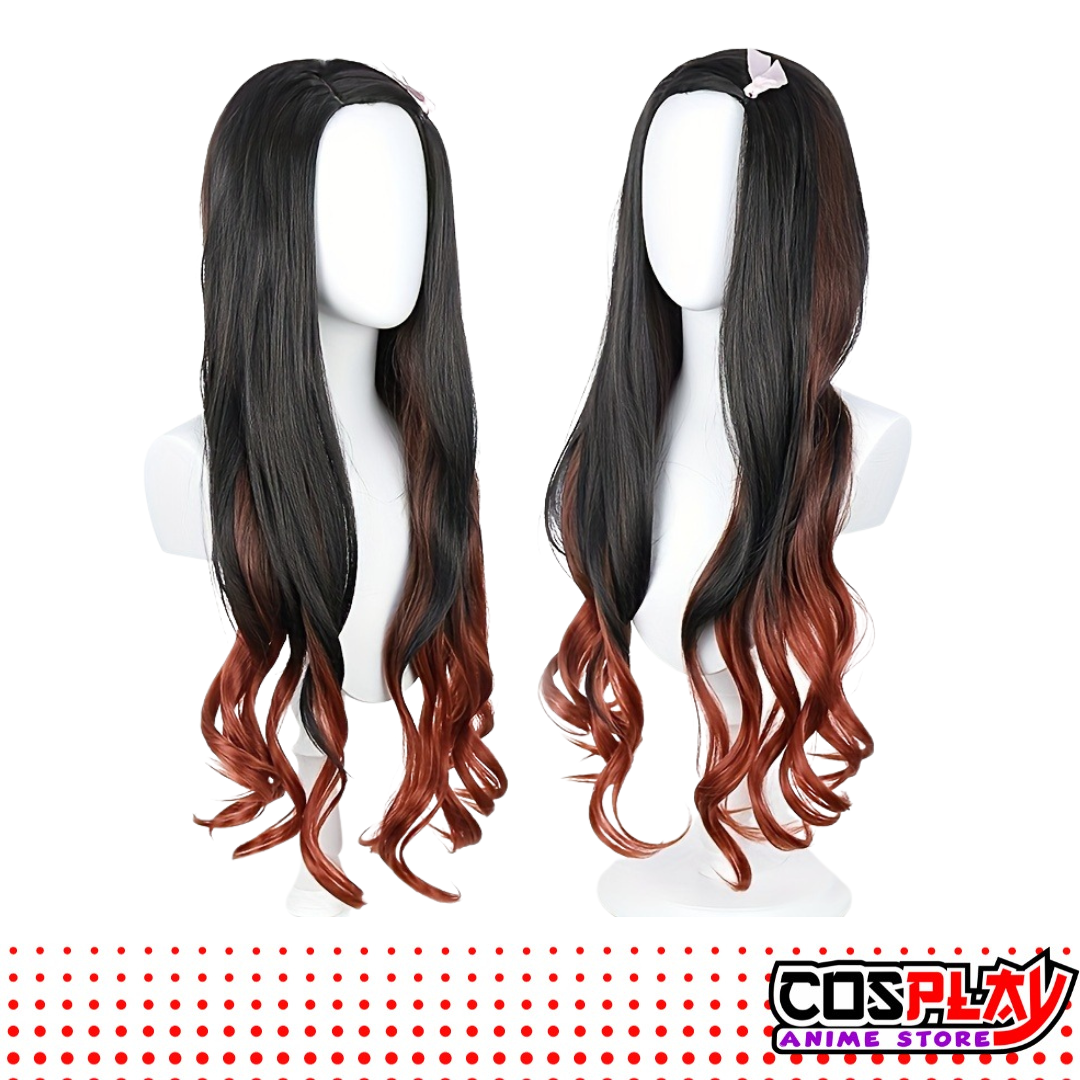 Peluca Anime Cosplay Nezuko Demon Slayer Calidad Premium