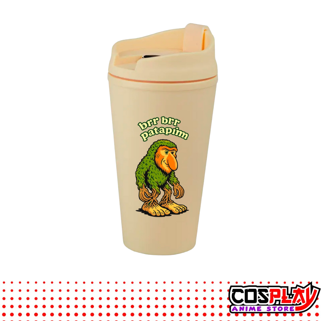 Vaso Térmico Beige Estampado Brainrots Viral 450ml