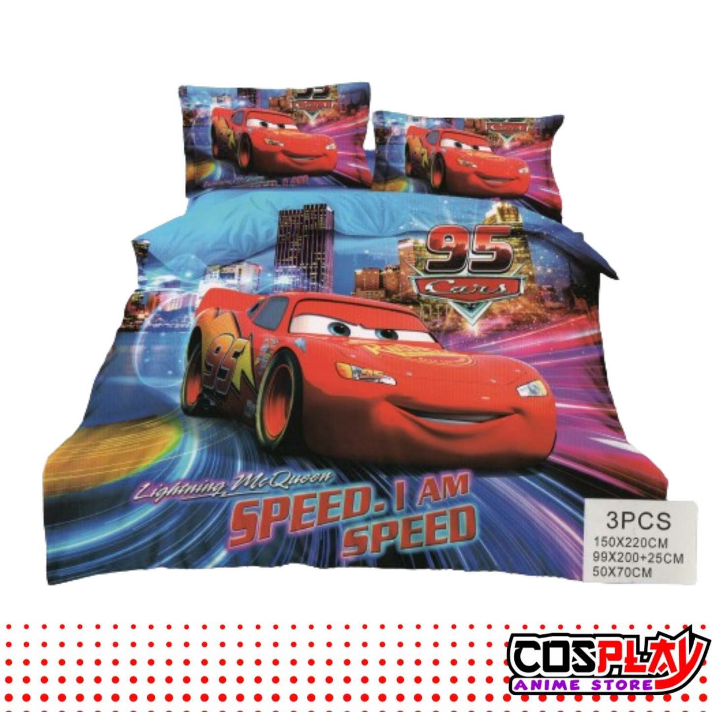 Sábana Infantil 3 Piezas - Rayo Mcqueen - Cars
