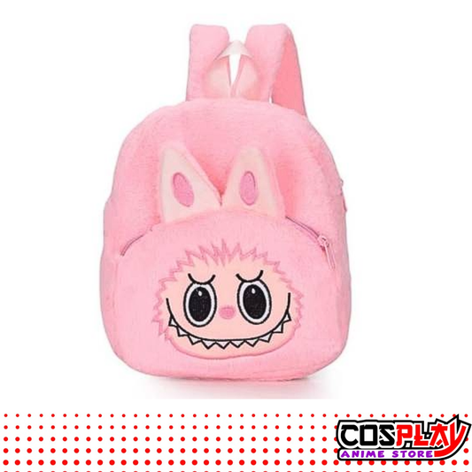 Mochila Infantil Labubu 3 Colores Peludita Suave Tierna