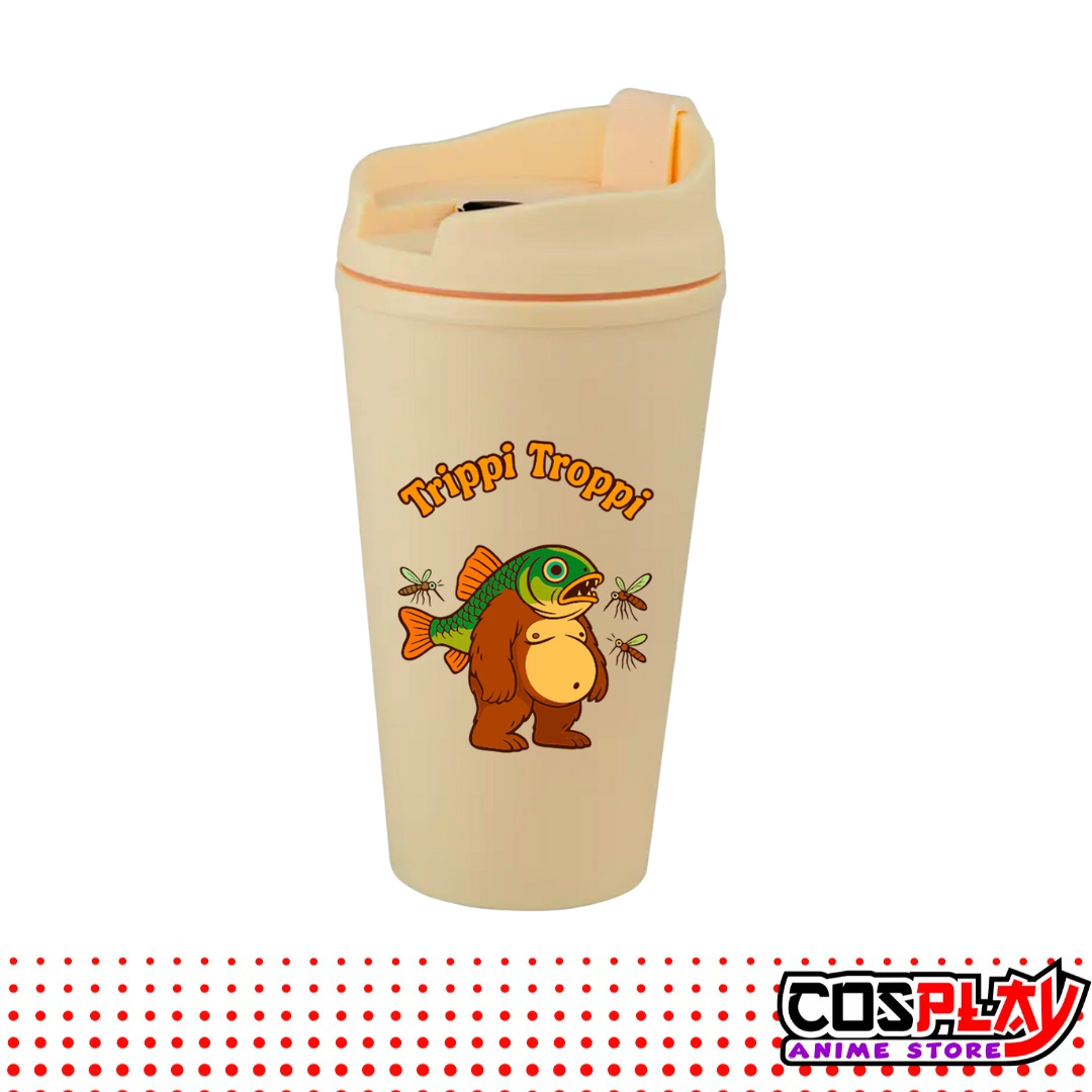 Vaso Térmico Beige Estampado Brainrots Viral 450ml