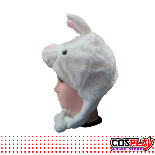 Gorro Animales Felpa / Conejo Blanco