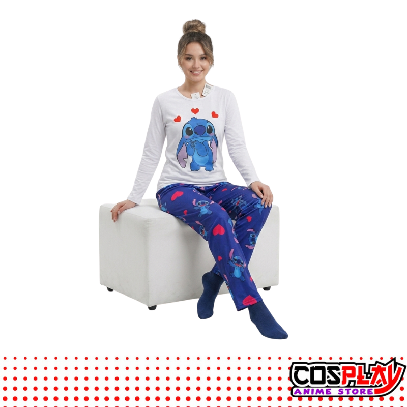 Pijama Dos Piezas Manga Larga Stitch Premium Suave