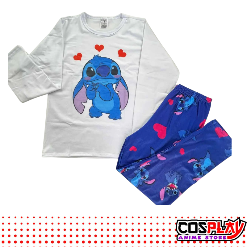 Pijama Dos Piezas Manga Larga Stitch Premium Suave