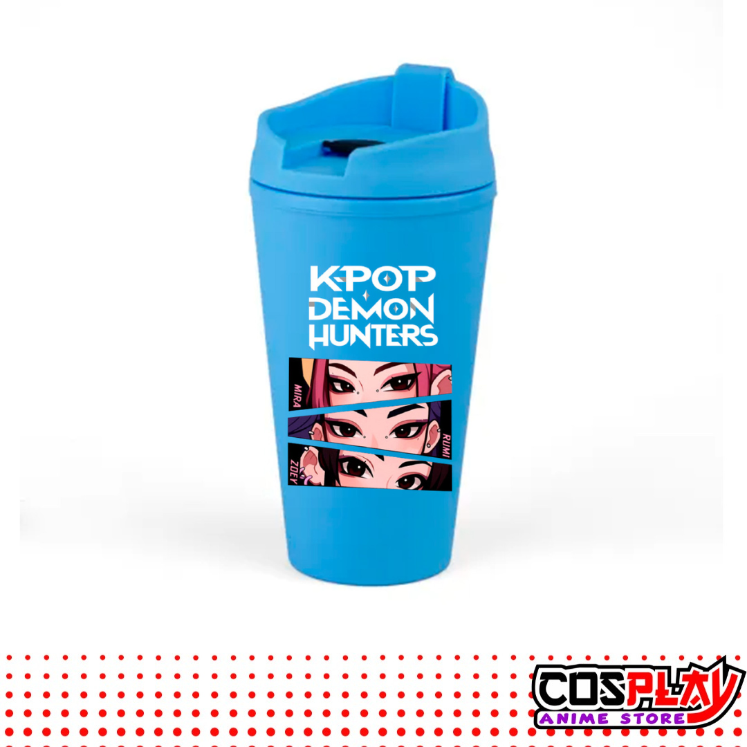 Vaso Térmico Celeste Estampado Las Guerreras Kpop 450ml
