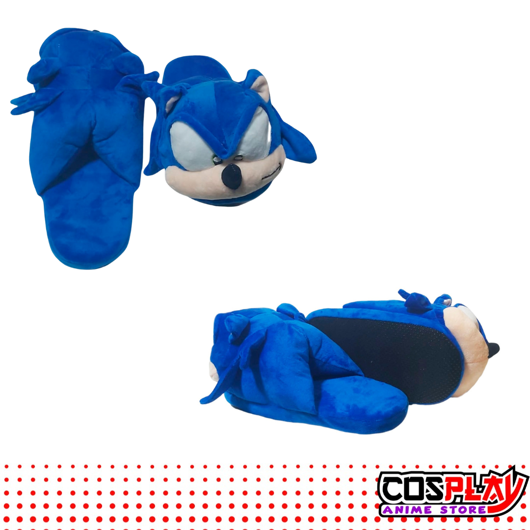 Pijama Entero Kigurumi Polar De Sonic + Pantuflas